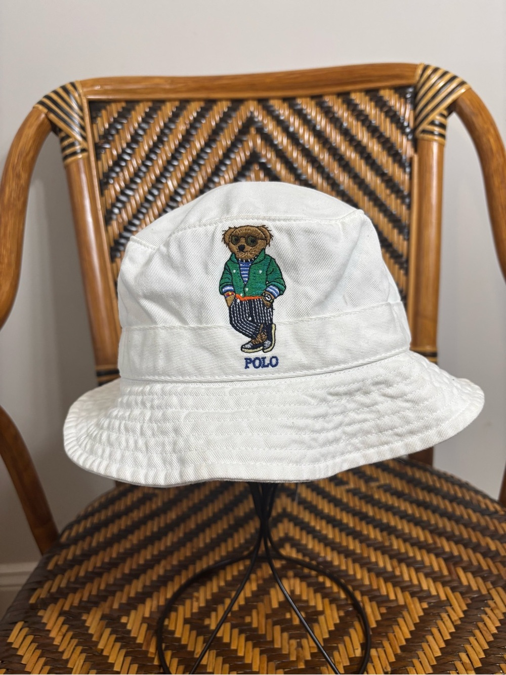 Polo Ralph Lauren Polo Bear Bucket Hat White NWT